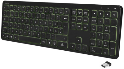 LogiLink Beleuchtete Tastatur, kabellos, schwarz