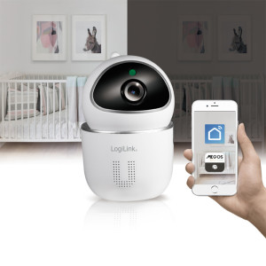 LogiLink Caméra IP intelligente Wi-Fi, blanc