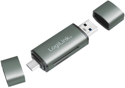 LogiLink Lecteur de cartes USB 3.2 Gen1, SD/micro SD, alu