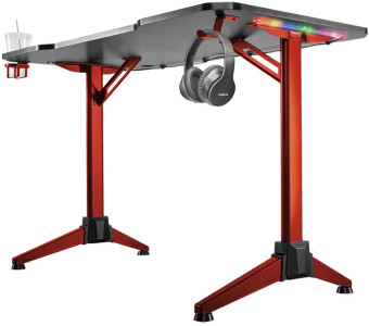 LogiLink Bureau de gaming avec éclairage RVB