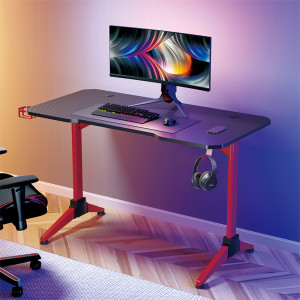 LogiLink Bureau de gaming avec éclairage RVB