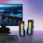 LogiLink Barre de son mobile avec lumière de fête, noir LogiLink Barre de son mobile avec lumière de fête, noir