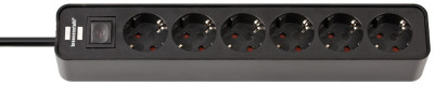 brennenstuhl Steckdosenleiste Ecolor, 6-fach, schwarz