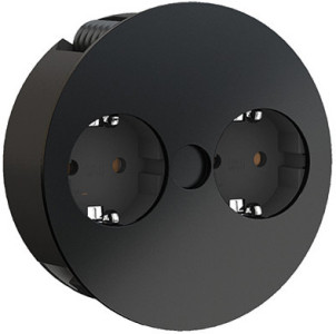 BACHMANN Steckdoseneinheit TWIST, 2-fach, schwarz matt