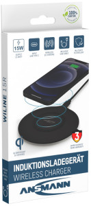 ANSMANN Chargeur à induction WiLine 15R, 15 watts, noir