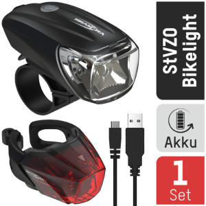 ANSMANN Set d'éclairage LED pour vélo Bikelight Combo 40 Lux