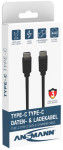 ANSMANN Câble de données & de charge, USB-C - USB-C mâle ANSMANN Câble de données & de charge, USB-C - USB-C mâle