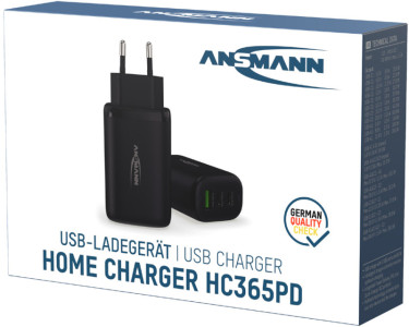 ANSMANN Chargeur USB Home Charger HC365PD, USB-A / 2x USB-C