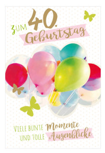 SUSY CARD Geburtstagskarte - 40. Geburtstag 