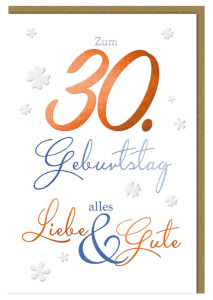 SUSY CARD Geburtstagskarte - 30. Geburtstag 