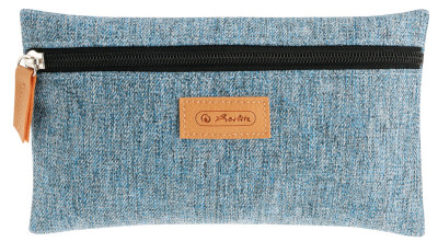 herlitz Trousse plate GREENline, bleu chiné