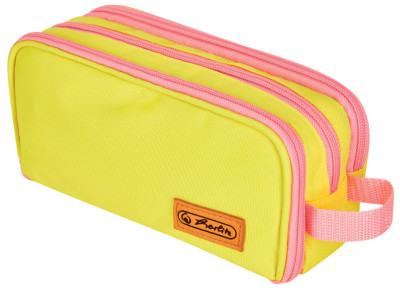 herlitz Trousse à deux compartiments université, jaune/rose