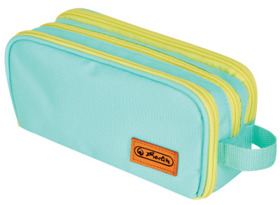 herlitz Trousse à deux compartiments université, bleu/orange