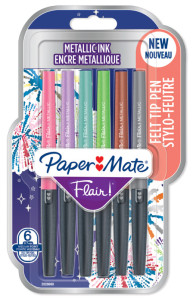 Paper:Mate Stylo feutre Flair METALLIC, blister de 12