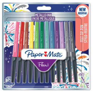 Paper:Mate Stylo feutre Flair METALLIC, blister de 12