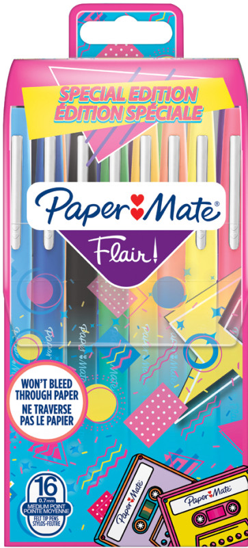 Paper Mate feutre Flair, blister de 6 pièces en couleurs