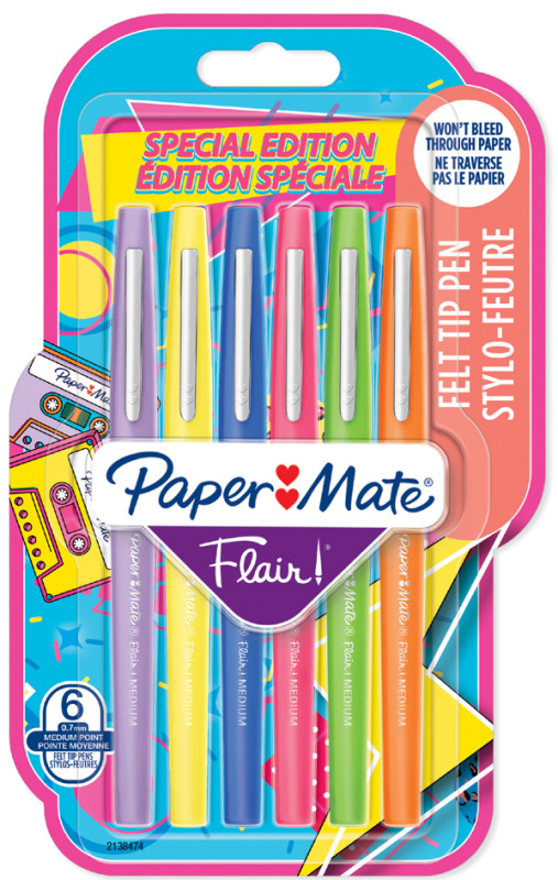 Stylo feutre - pointe moyenne - PAPER MATE® FLAIR - par 12 PAPER