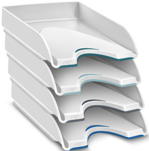 CEP Corbeille à courrier Nuance, format A4, pack de 4, blanc