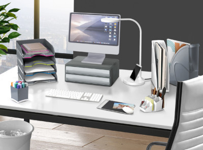 CEP Corbeille à courrier Nuance, format A4, pack de 4, gris