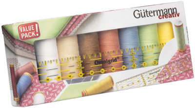 Gütermann Set de fils de couture, 8 bobines + règle