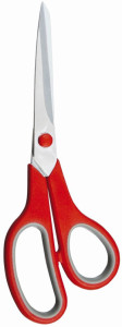 KLEIBER Ciseaux domestiques Softtouch, pointus, gris/rouge