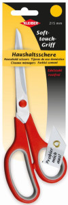 KLEIBER Ciseaux domestiques Softtouch, pointus, gris/rouge