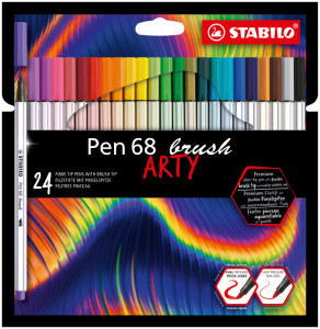 STABILO Feutre pinceau Pen 68 brush ARTY Edition, étui de 24