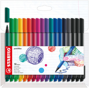 STABILO Stylo-feutre pointMax, étui carton de 4, pastel