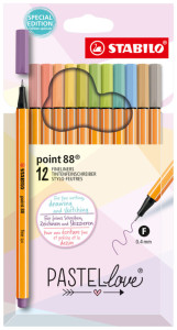STABILO Feutre à pointe fine point 88 Pastellove, étui