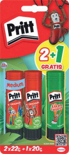 Pritt Bâton de colle BTS 2022, multipack, 2x 22 g + 1x 20 g
