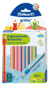 Pelikan Crayon de couleur triangulaire griffix, étui de 9