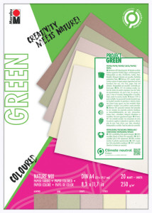 Marabu Green Bloc de papier Nature Mix, A4, en tons naturels