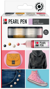 Marabu Peinture effet perles Pearl Pen, set de 4, assorti