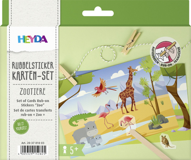 HEYDA Set de cartes transferts rub-on 