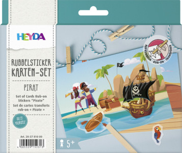 HEYDA Set de cartes transferts rub-on 