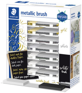 STAEDTLER Feutre pinceau metallic brush, présentoir de 70