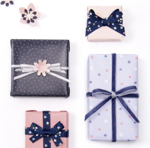 folia Ruban en tissu set Blue Velvet, longueur totale: 5,5 m