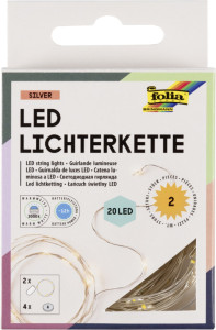 folia Guirlande lumineuse LED, fonctionne à pile, 20 LED