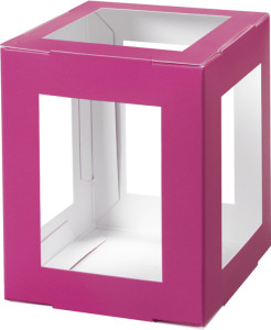 folia Pièces en carton pour lanterne,135x135x180 mm, fuchsia