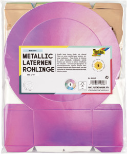 folia Laternen-Zuschnitt Metallic, rund, farbig sortiert