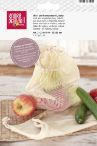 KNORR prandell Sac en coton pour fruits et légumes, naturel