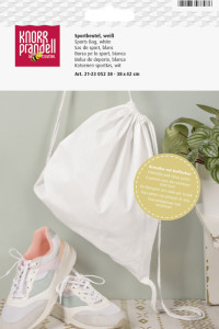 KNORR prandell Sac de sport en coton, 380 x 420 mm, blanc