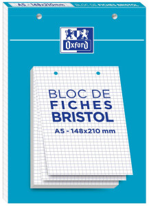 Oxford Bloc de fiches bristol, A5, DOT pointillé, blanc