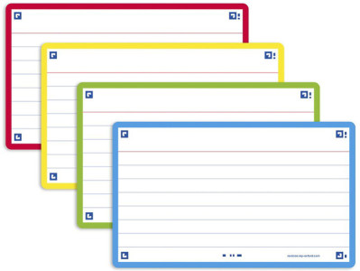 Oxford Fiches bristol FLASH 2.0, A7, bord de couleur