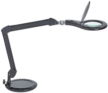 MAUL Lampe loupe à LED MAULmakro, socle, blanc