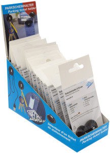 WEDO Support ticket de stationnement, noir, présentoir de 15