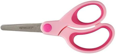 Ciseaux de bricolage WESTCOTT pour enfants, manche souple, ronds, 130 mm, bleus