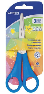 Ciseaux de bricolage WESTCOTT pour enfants, ronds, 130 mm, bleus