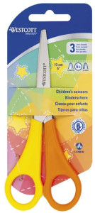 Ciseaux de bricolage WESTCOTT pour enfants, pointus, 130 mm, orange/jaune
