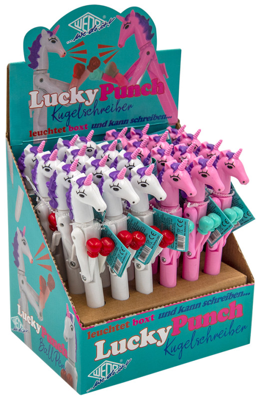 WEDO Stylo bille licorne Lucky Punch, présentoir de 24